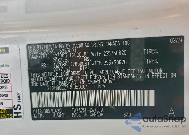 2T2HGCEZ7RC059004: 97763115