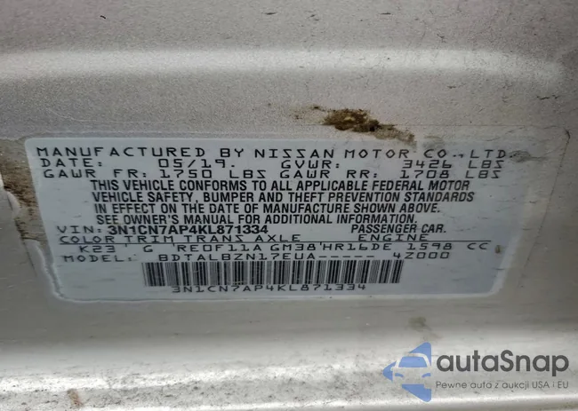 3N1CN7AP4KL871334: 98092455