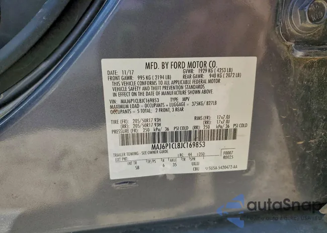 MAJ6P1CL8JC169853: 98169725