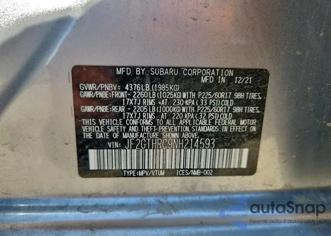 JF2GTHRC9NH214593: 97274655