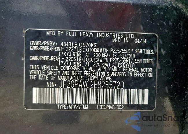 JF2GPAVC2E8285720: 97917885