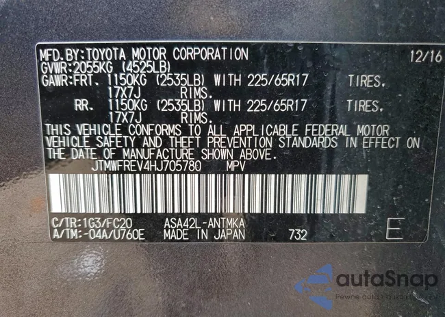 JTMWFREV4HJ705780: 94284895