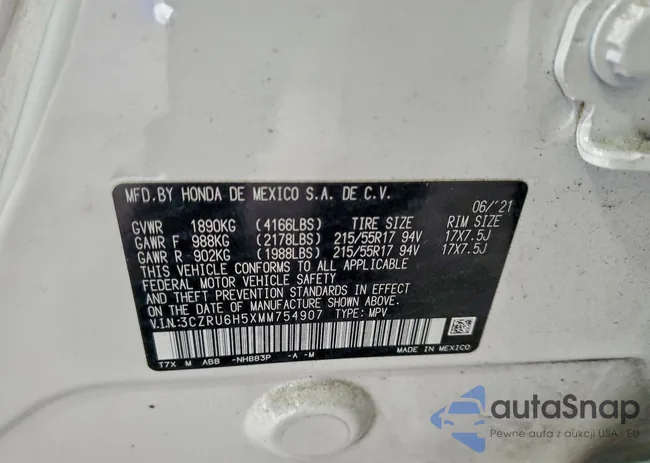 3CZRU6H5XMM754907: 96445425