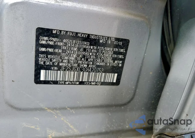 JF2SJGXC3GH420752: 98990455