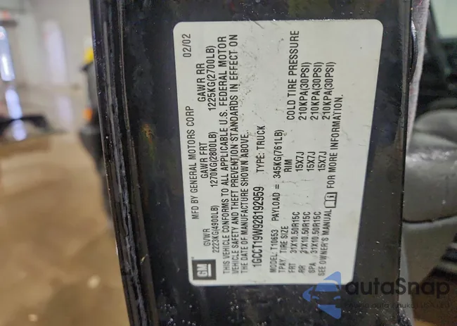 1GCCT19W928192959: 95265405