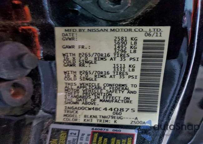 1N6AD0CW4BC440875: 96993775