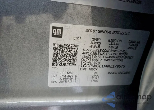 1GCPWCED4NZ179575: 96002495