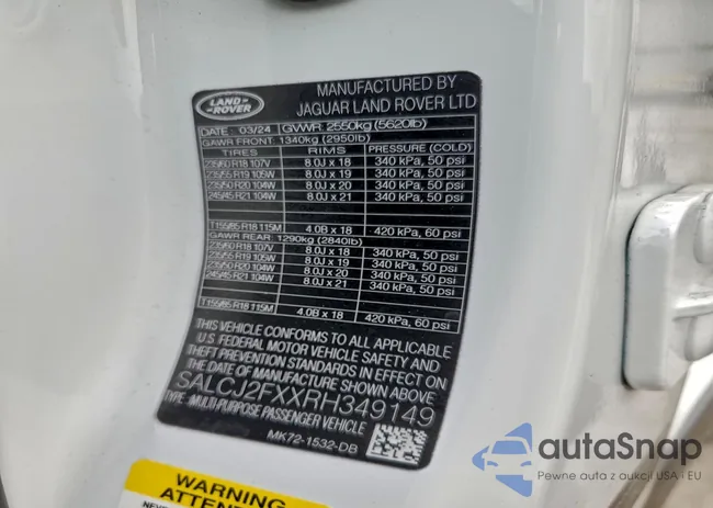 SALCJ2FXXRH349149: 98674425