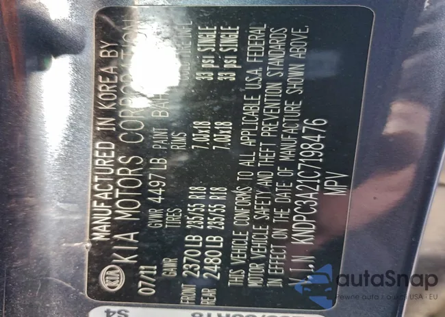 KNDPC3A21C7198476: 98024095