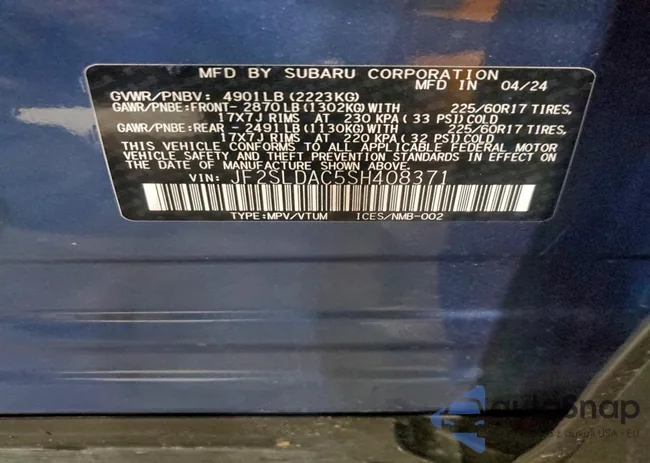 JF2SLDAC5SH408371: 95176345