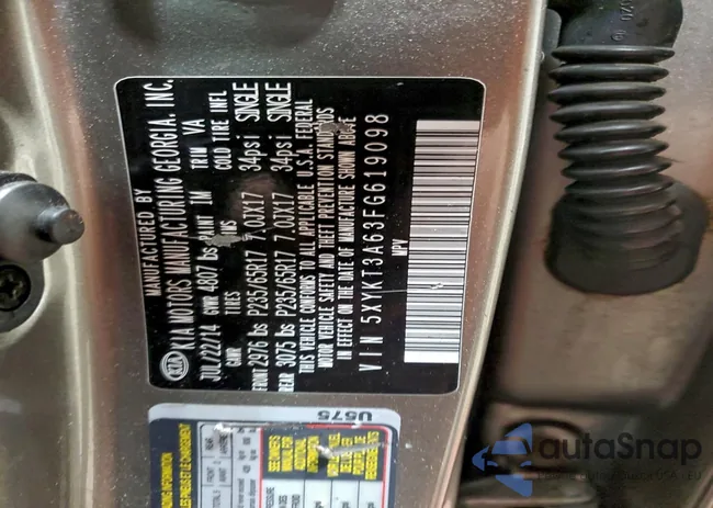 5XYKT3A63FG619098: 98351545