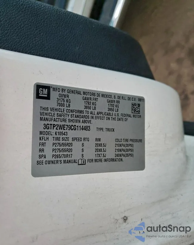 3GTP2WE79CG114483: 95400225