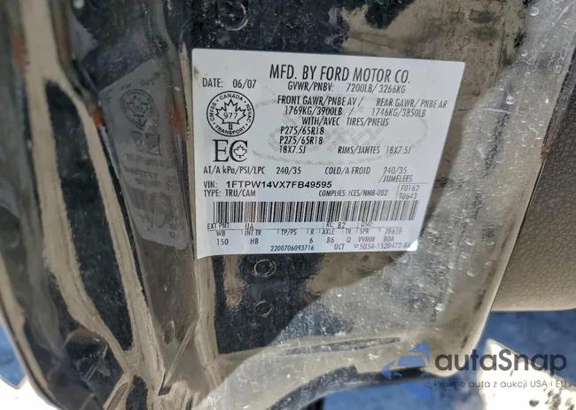 1FTPW14VX7FB49595: 96704395