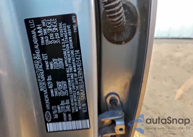 5NMJB3AE9NH034214: 95081965