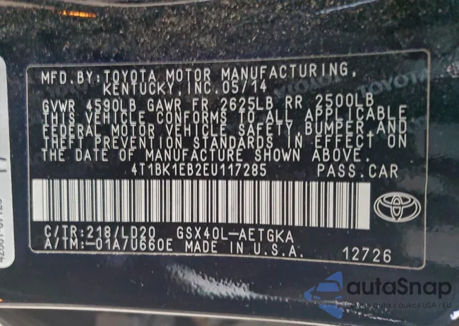 4T1BK1EB2EU117285: 97843105