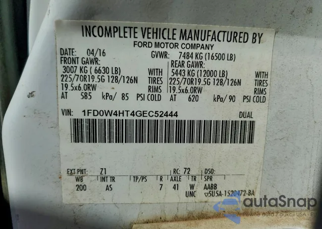 1FD0W4HT4GEC52444: 96140935