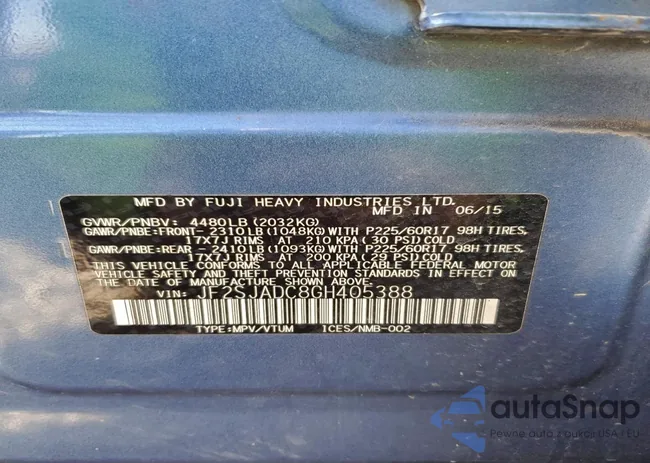 JF2SJADC8GH405388: 99232565