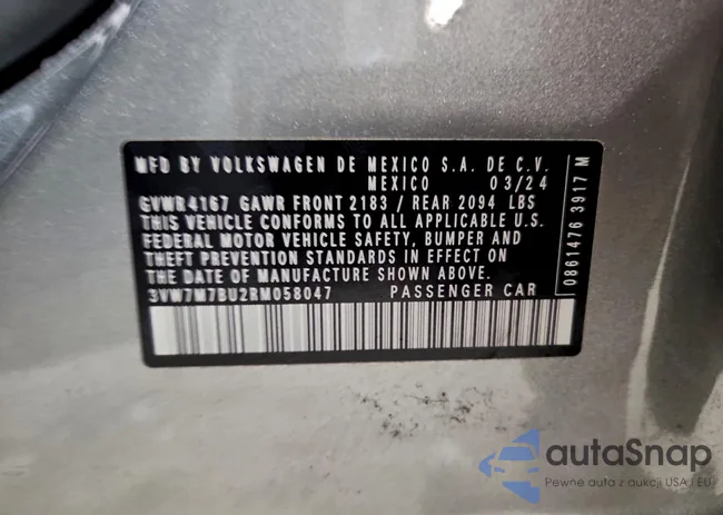 3VW7M7BU2RM058047: 95408775