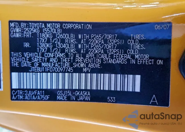 JTEBU11F070097745: 94861725