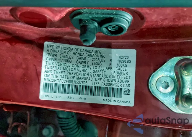 2HGFC2F80LH537608: 95747805