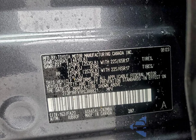 2T3P1RFV1PC388821: 98605495