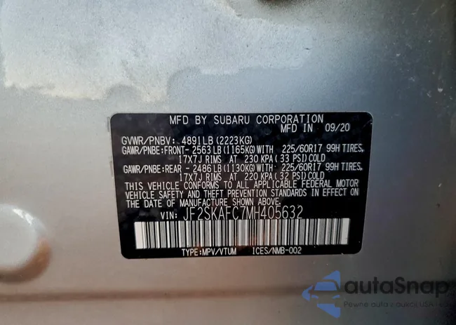 JF2SKAFC7MH405632: 96162855