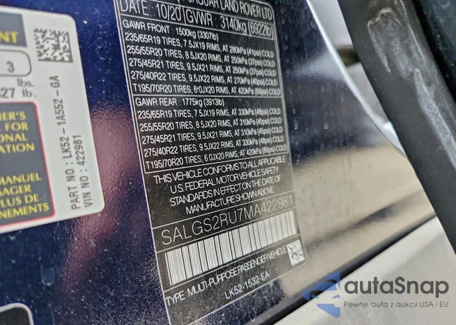 SALGS2RU7MA422981: 95943235