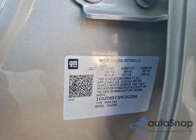 1G1ZD5ST1PF253294: 97372925