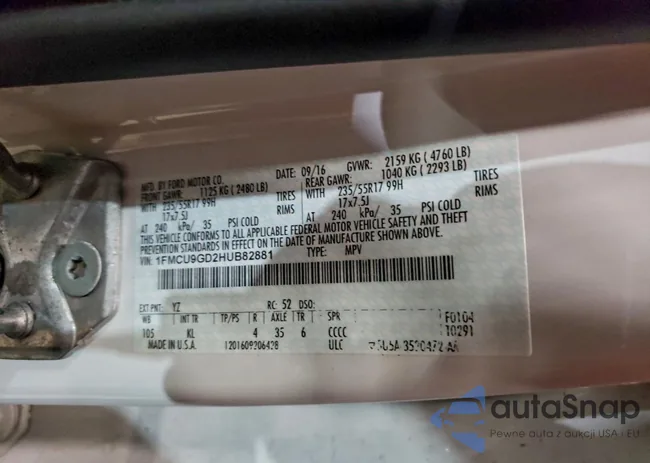 1FMCU9GD2HUB82881: 97811805