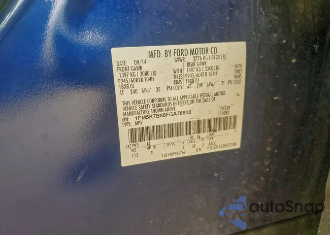 1FM5K7B88FGA78808: 98654515