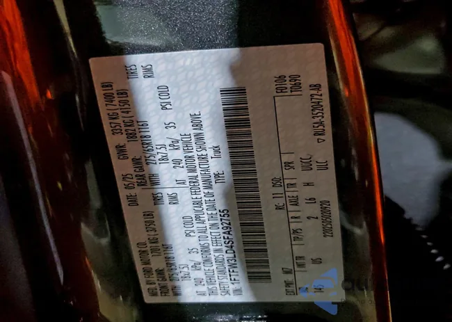 1FTFW3LD4SFA92755: 97411625