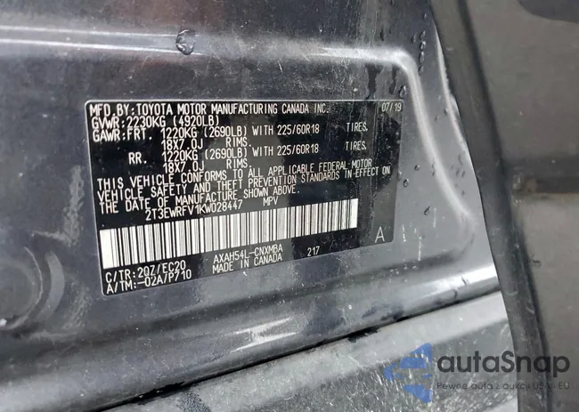 2T3EWRFV1KW028447: 94697775