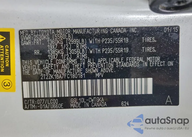 2T2ZK1BA7FC180181: 95138425