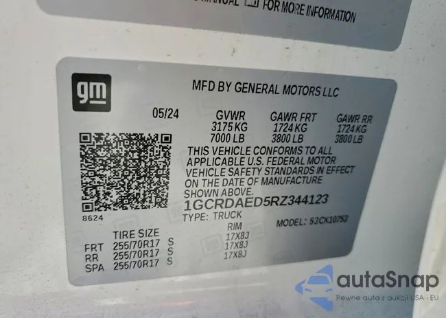 1GCRDAED5RZ344123: 98159965