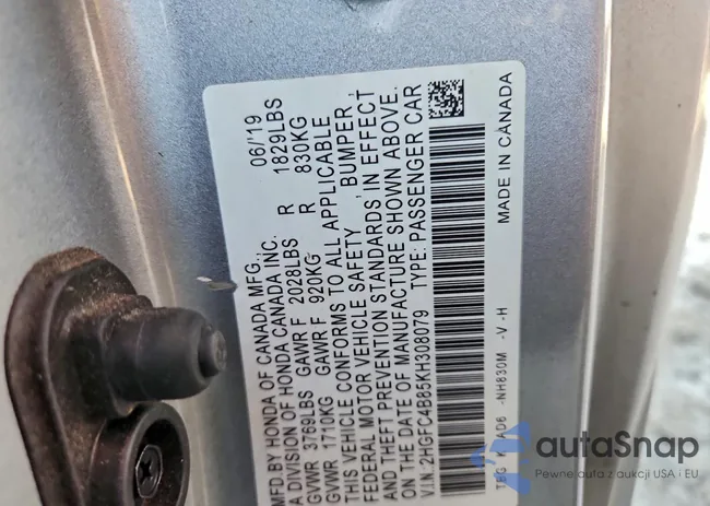 2HGFC4B85KH308079: 97549325