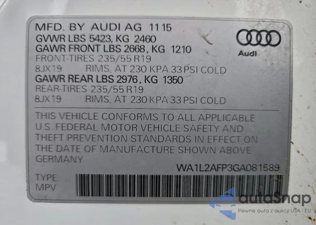 WA1L2AFP3GA081589: 95785305