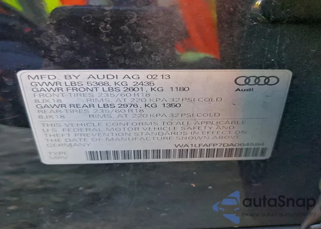 WA1LFAFP7DA064584: 98365595