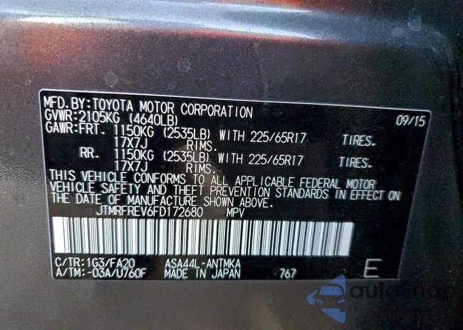 JTMRFREV6FD172680: 95739675