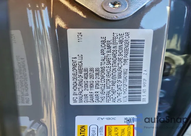 1HGCY2F70SA018602: 94333355