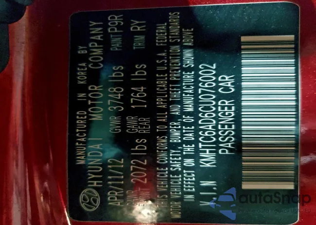 KMHTC6AD6CU076002: 97946885