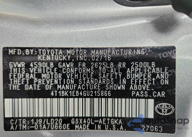 4T1BK1EB4GU215866: 95624785