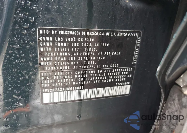 3VV2B7AXXJM016889: 38241914