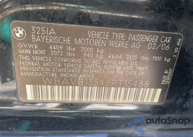 WBAVB13546PT15488: 41303114