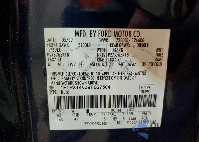 1FTPX14V39FB27504: 40956954