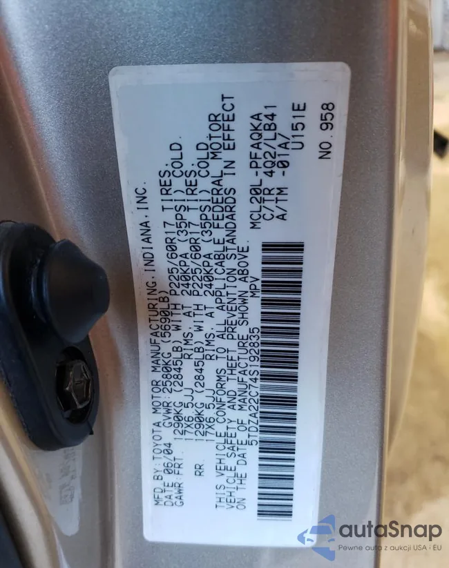 5TDZA22C74S192835: 40068764