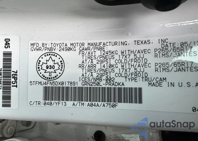 5TFMU4FN5DX017891: 39433714