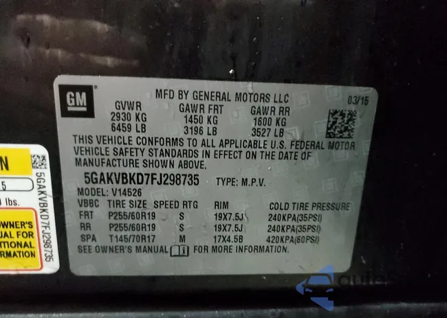 5GAKVBKD7FJ298735: 38943644