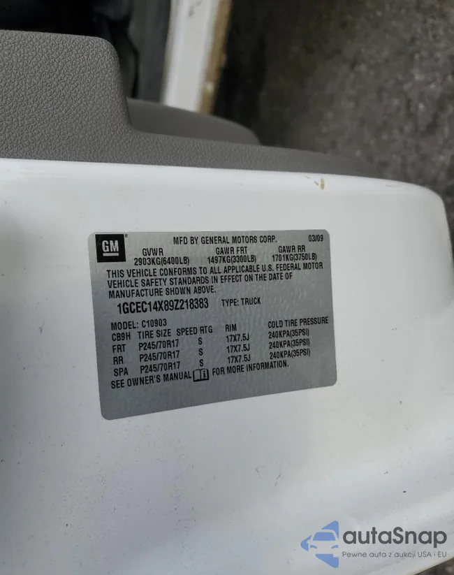 1GCEC14X89Z218383: 37108204