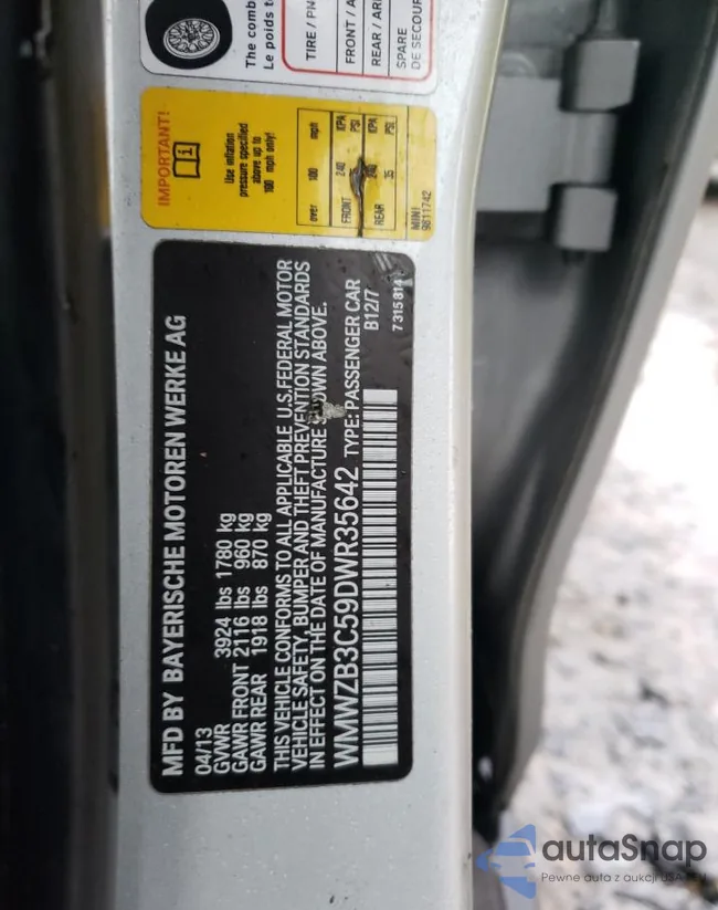 WMWZB3C59DWR35642: 36845084