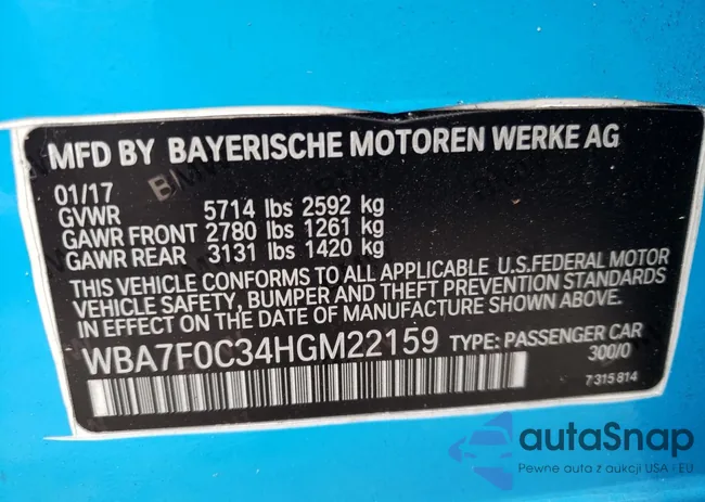 WBA7F0C34HGM22159: 39749024